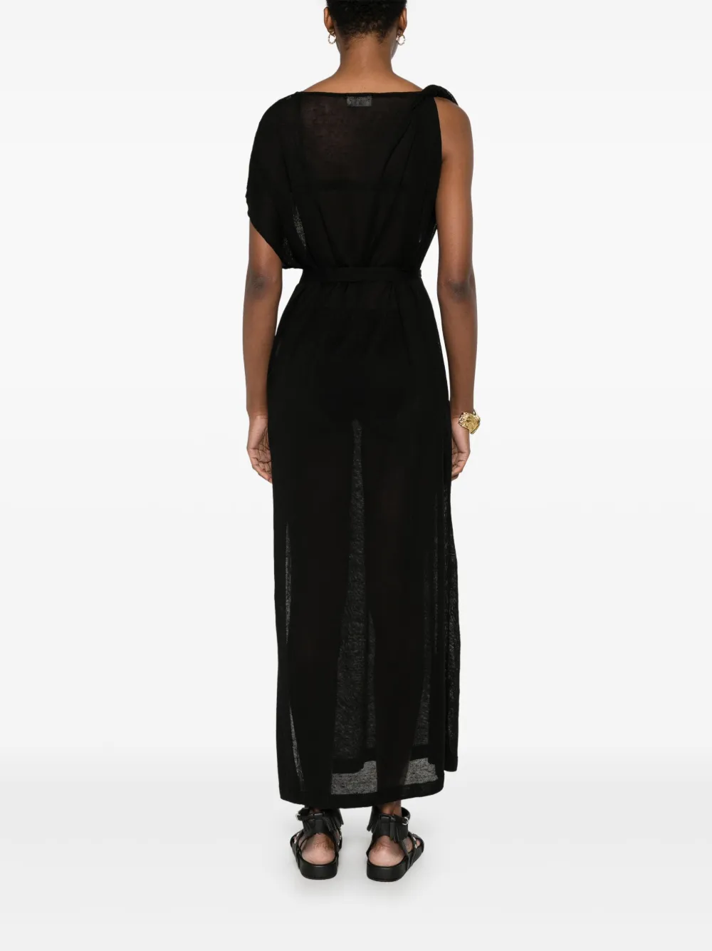 P.A.R.O.S.H. Maxi-jurk met gedraaid detail Zwart