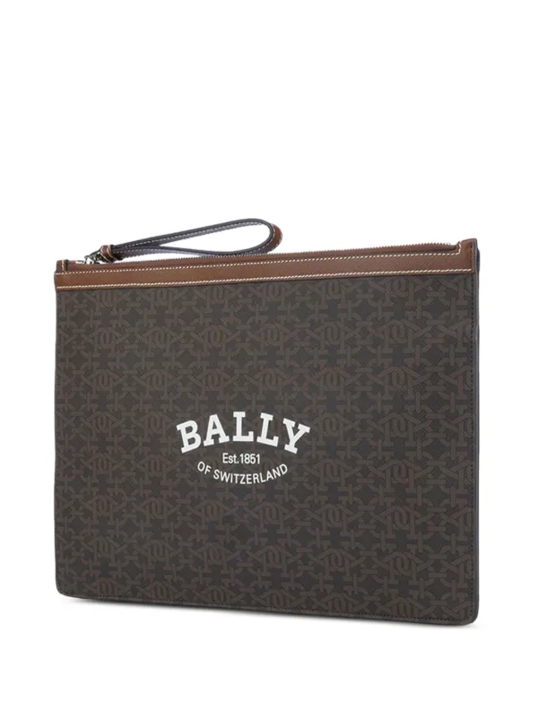 Bally monogram-print Clutch Bag | Brown | FARFETCH
