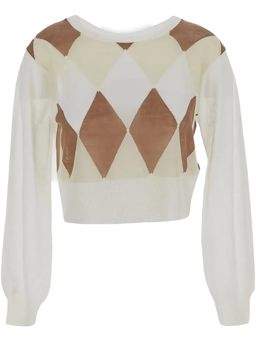 Ballantyne Round Neck Pullover With Open Back In White