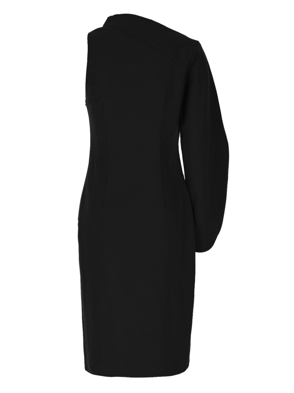 Genny asymmetric midi dress - Zwart