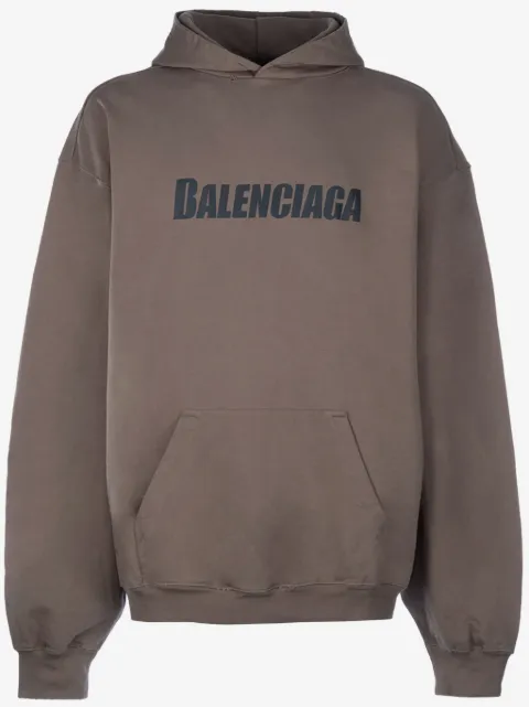 Balenciaga logo-print cotton hoodie