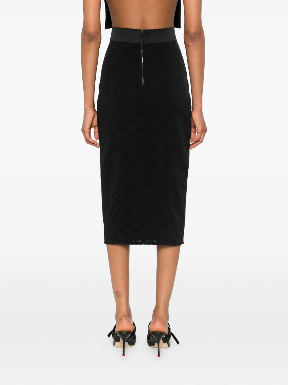 Dolce & Gabbana Midi-rok met veters Zwart