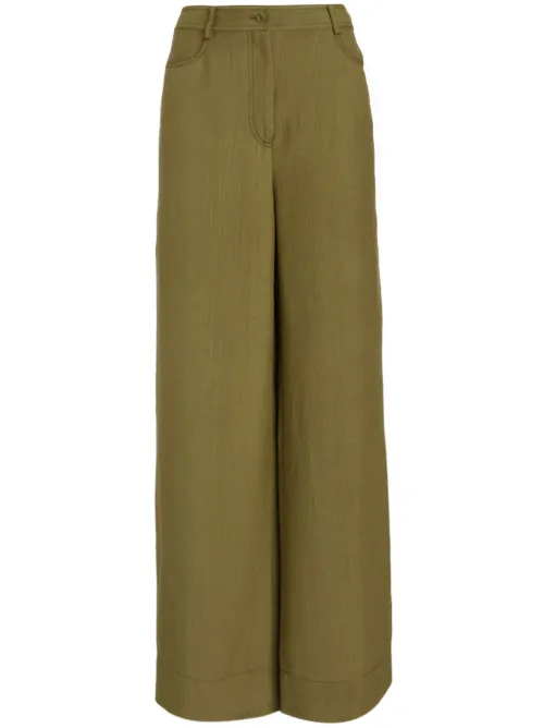 Pantalon palazzo à boutonnière - Alberta Ferretti - Modalova