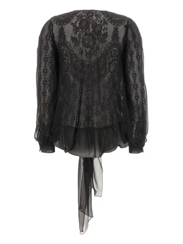 Alberta Ferretti シルク ブラウス | ブラック | FARFETCH JP 