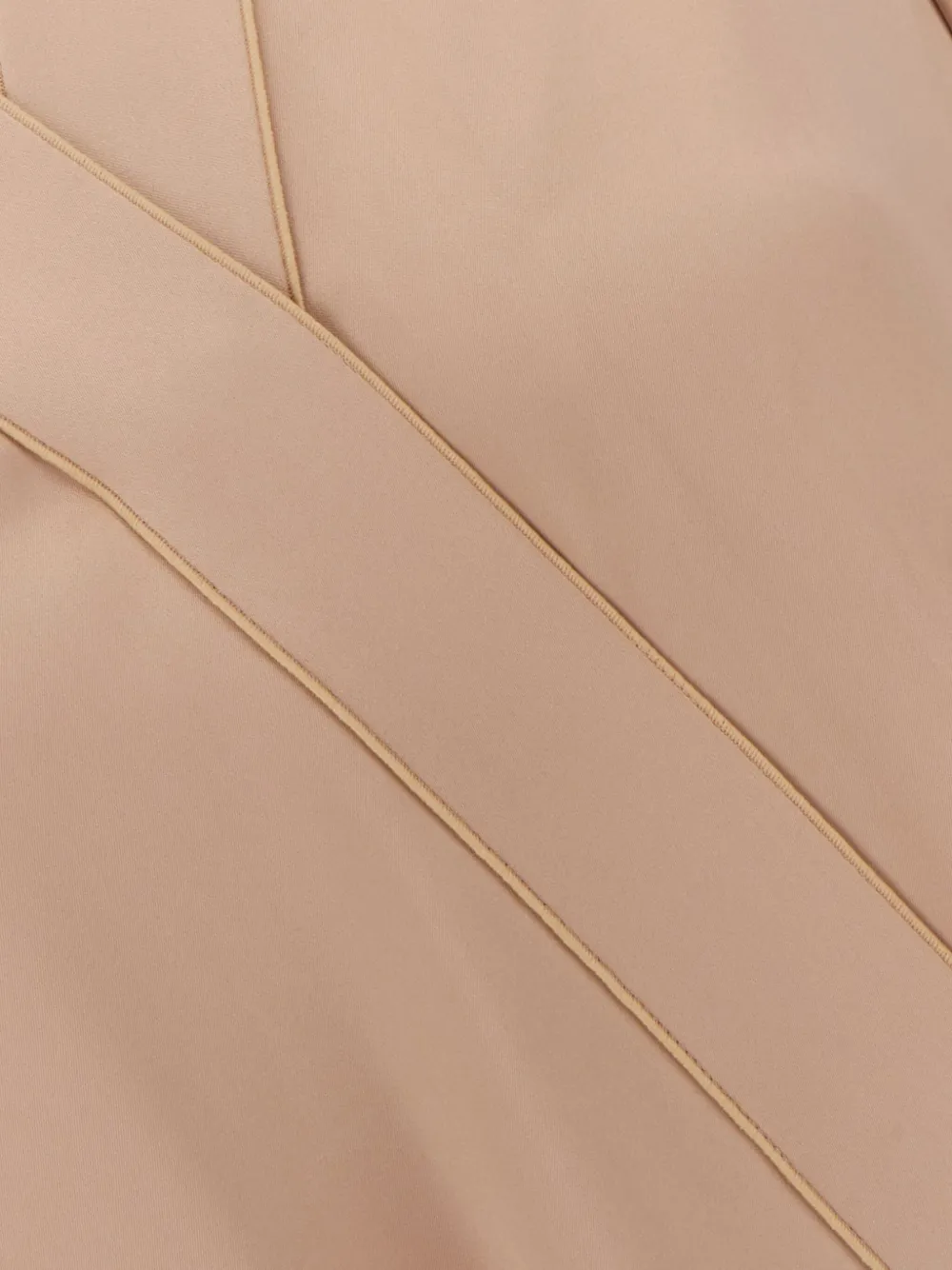 Giorgio Armani Silk Blouse Draped V Neckline In Pink