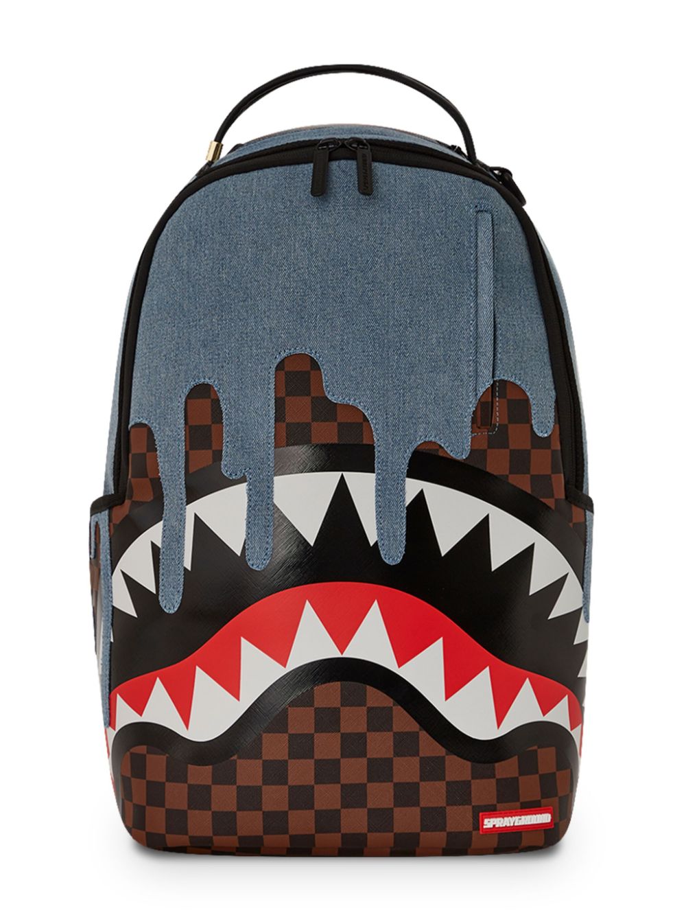 Sprayground Kid denim panel Backpack Brown