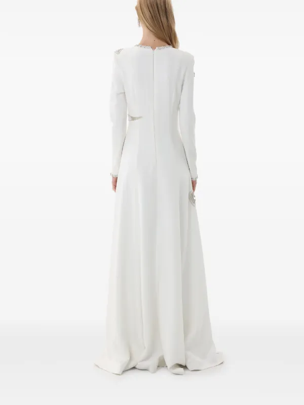 Dina Melwani Abito Da Sera Con Decorazione Bianco FARFETCH IT