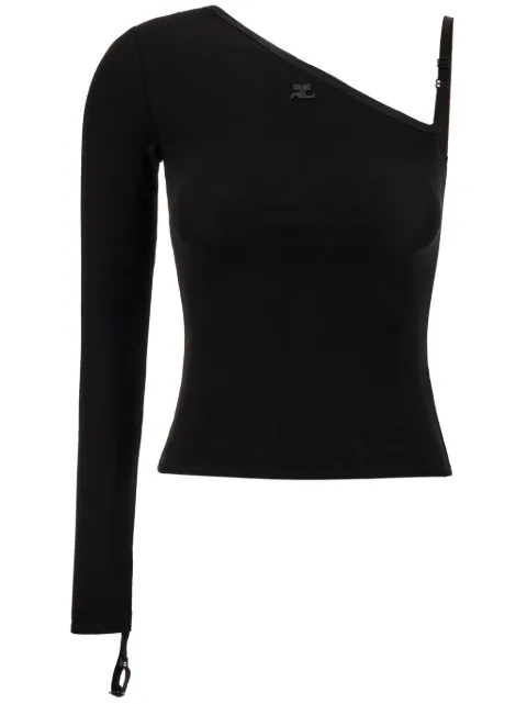 Courrèges logo-plaque stretch top