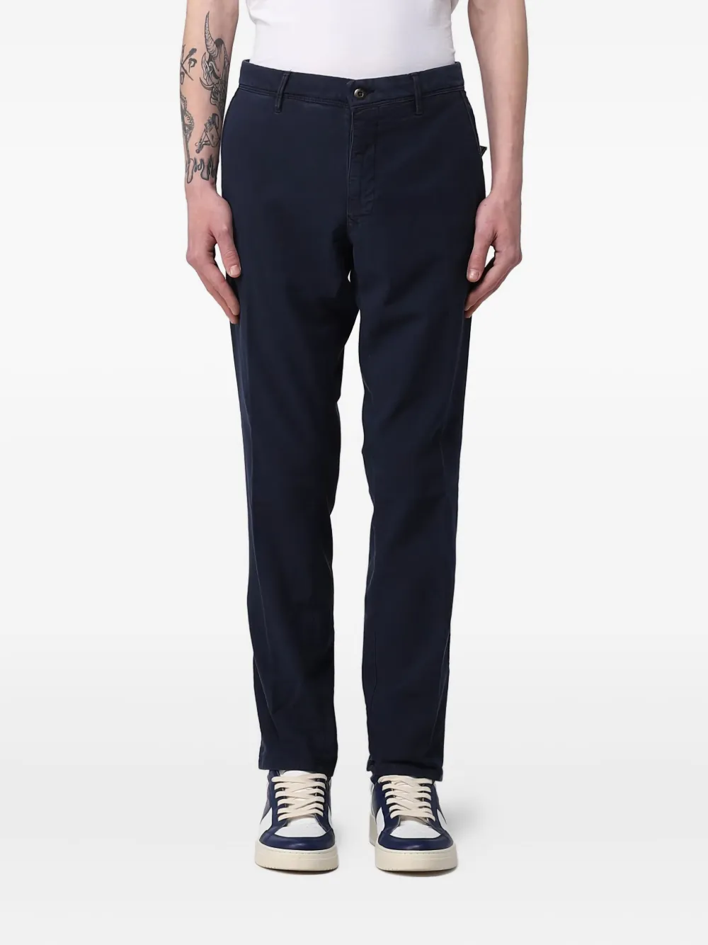 Incotex label-patch trousers Blauw