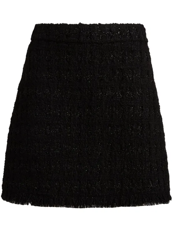 Tory Burch Tweed Mini Skirt in Black