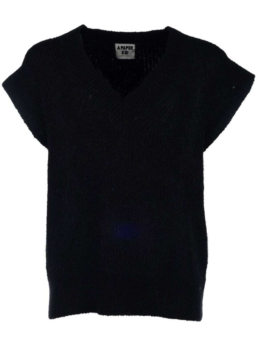 A Paper Kid ribbed-knit top - Black