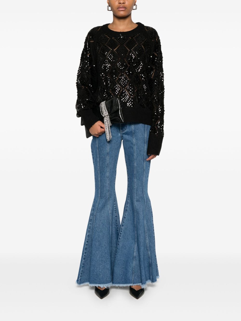 ROTATE BIRGER CHRISTENSEN sequined sweater - Zwart