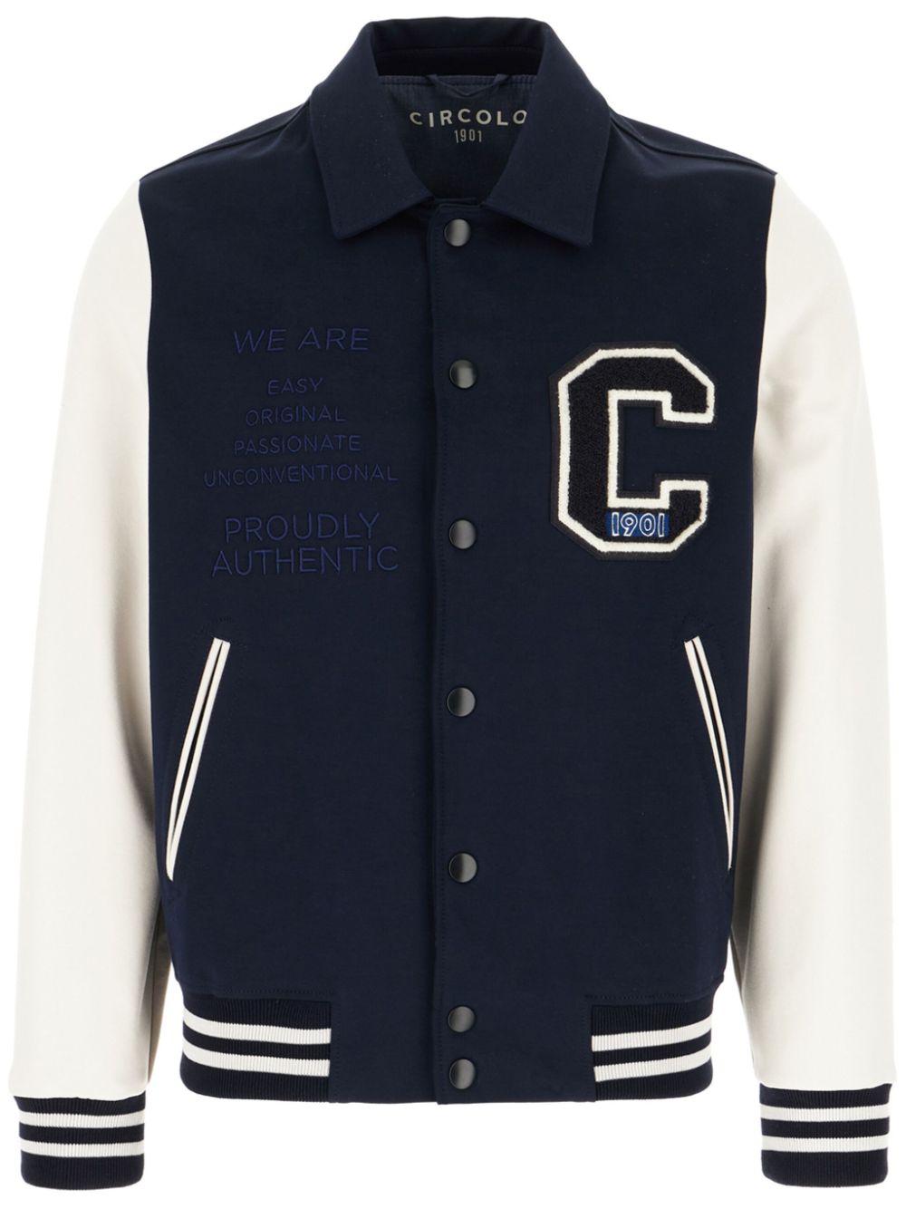 logo-appliqué varsity jacket