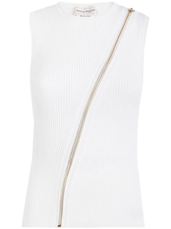 Alexander McQueen Zip-detailing Vest in White