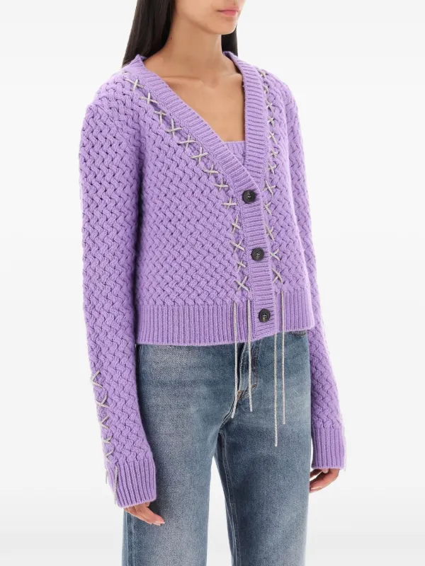 Giuseppe Di Morabito Cardigan Cropped | Roxo | FARFETCH BR