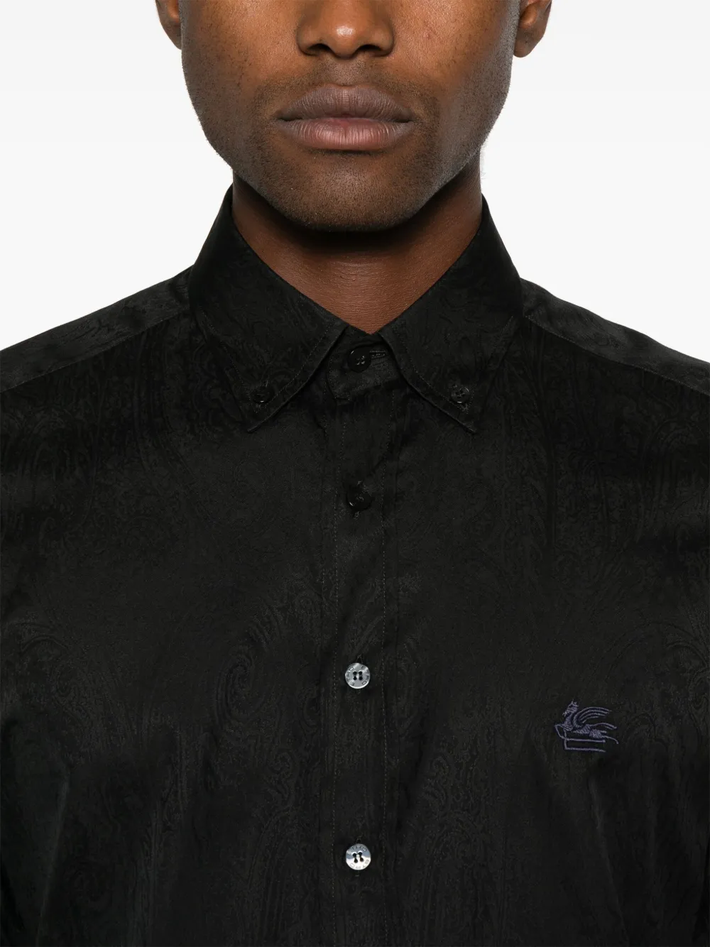 ETRO Overhemd met jacquard Zwart