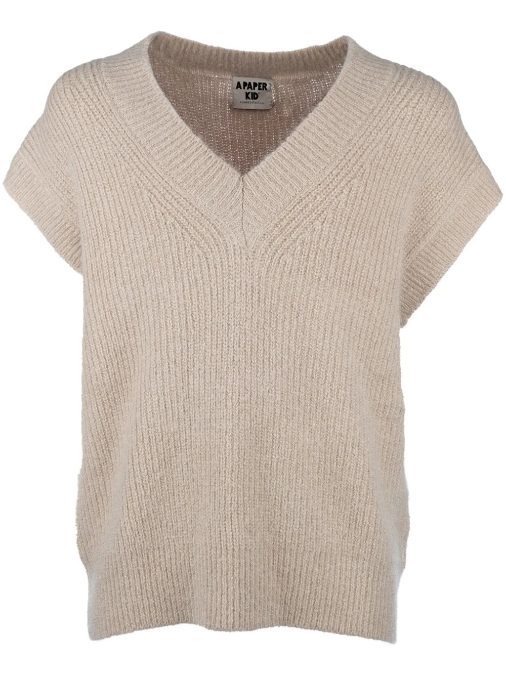 A Paper Kid ribbed-knit top - Neutrals