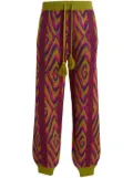 Gucci patterned intarsia-knit trousers - Green