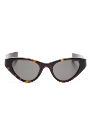 Gucci Eyewear オーバルフレーム サングラス | ブラウン | FARFETCH JP