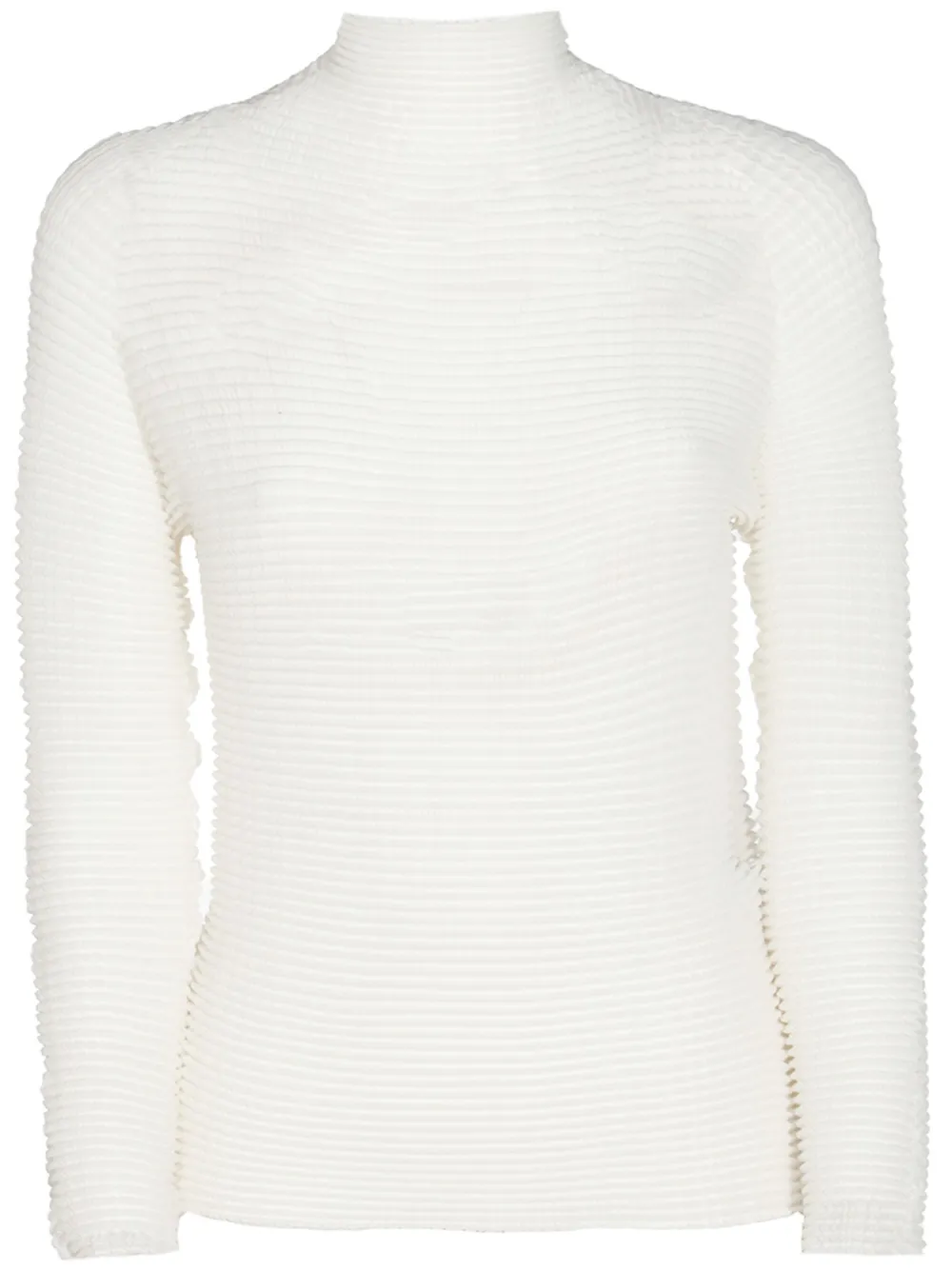 Issey Miyake plissé-effect jumper - White