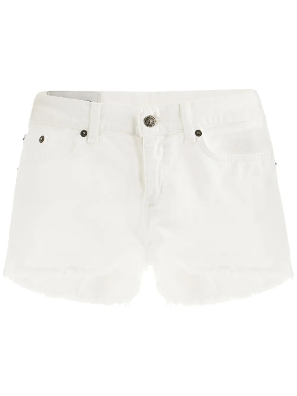 DONDUP Denim shorts met logoplakkaat Wit