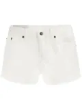 DONDUP logo-plaque denim mini shorts - White
