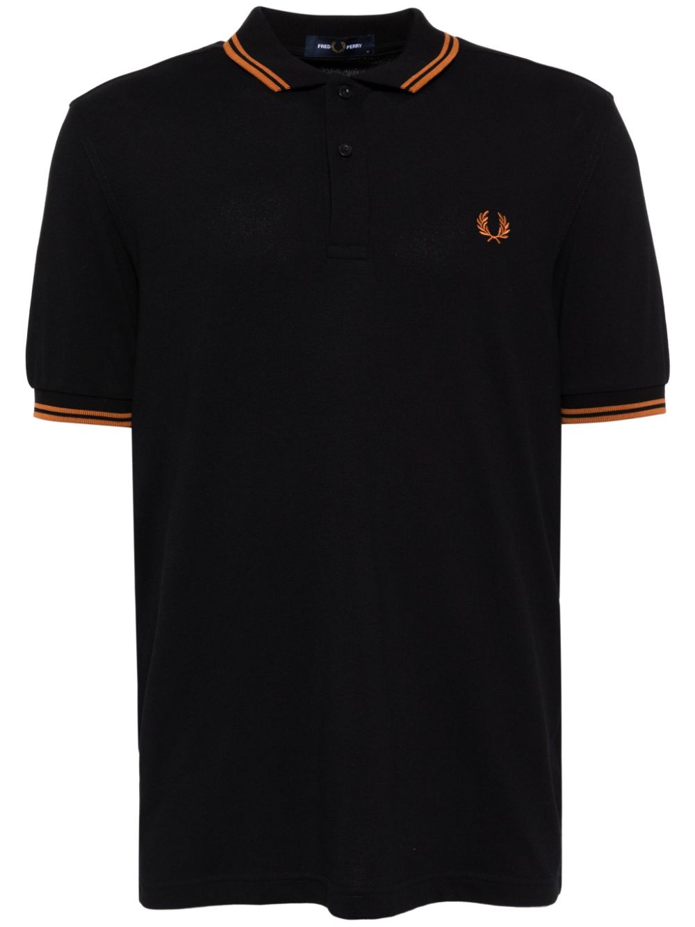 Fred Perry Crepe Piqué Zip Neck Polo Shirt - Black