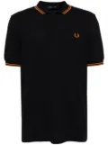 Fred Perry Crepe Piqué Zip Neck Polo Shirt - Black