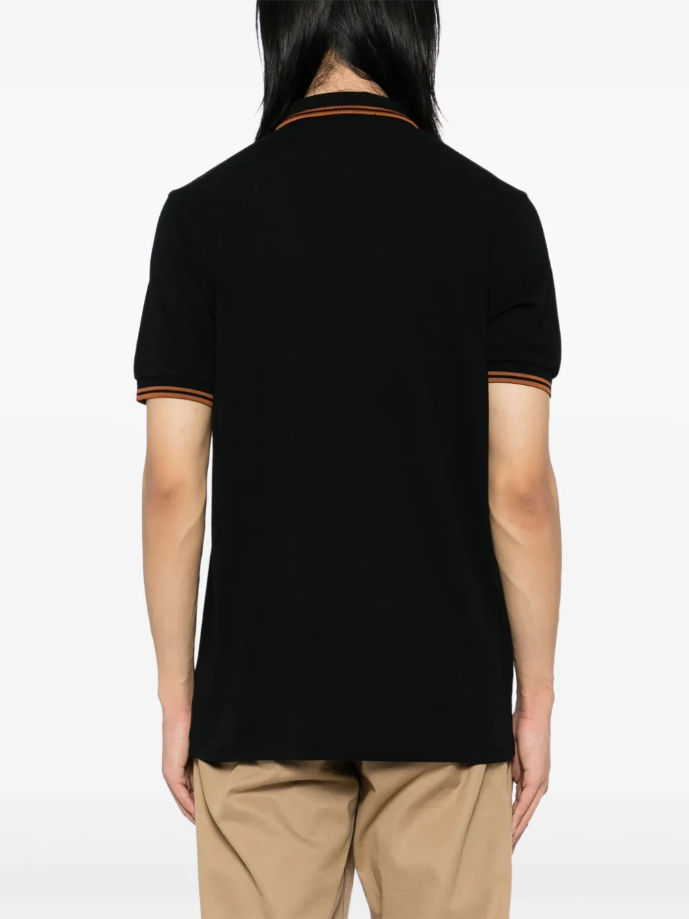 Fred Perry Crêpe piqué poloshirt met rits Zwart