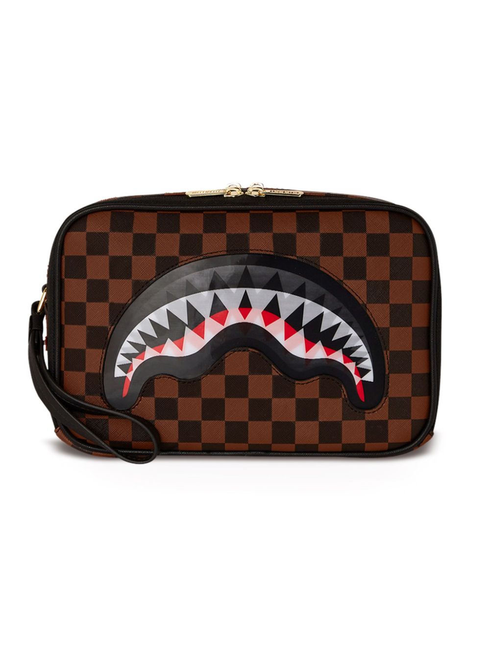 sprayground kid monster-print clutch bag - Brown