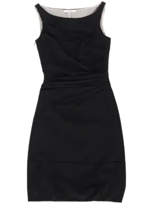 prada embroidered cady mini-dress Black Embroidered cady mini-dress | PRADA