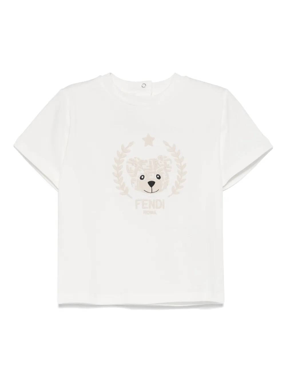Fendi Kids T-shirt met geborduurd logo Wit
