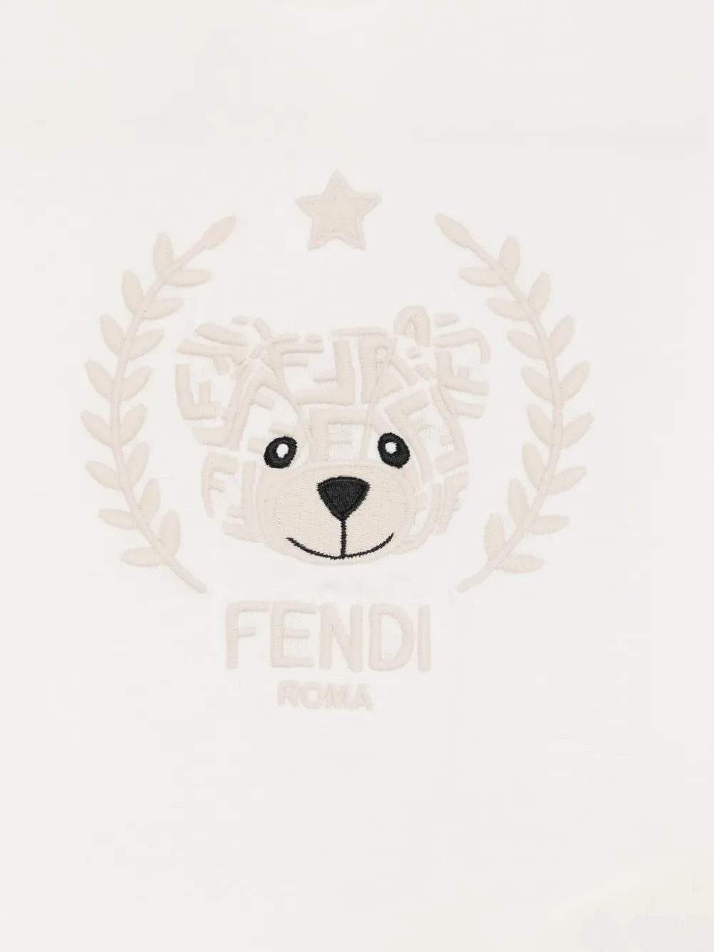 Fendi Kids T-shirt met geborduurd logo Wit