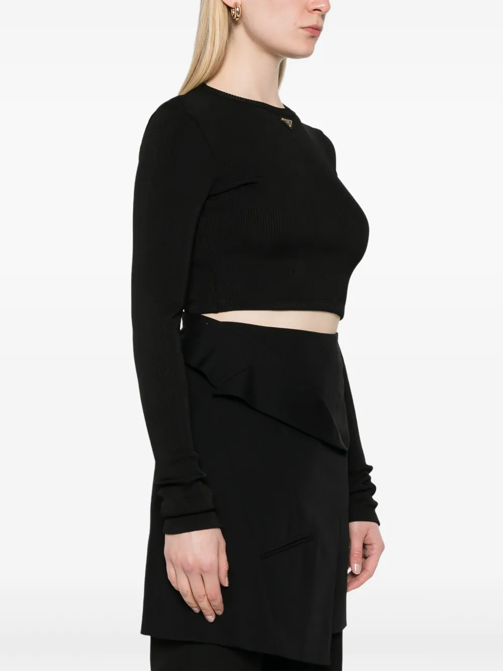 Prada T-shirt met email logo Zwart