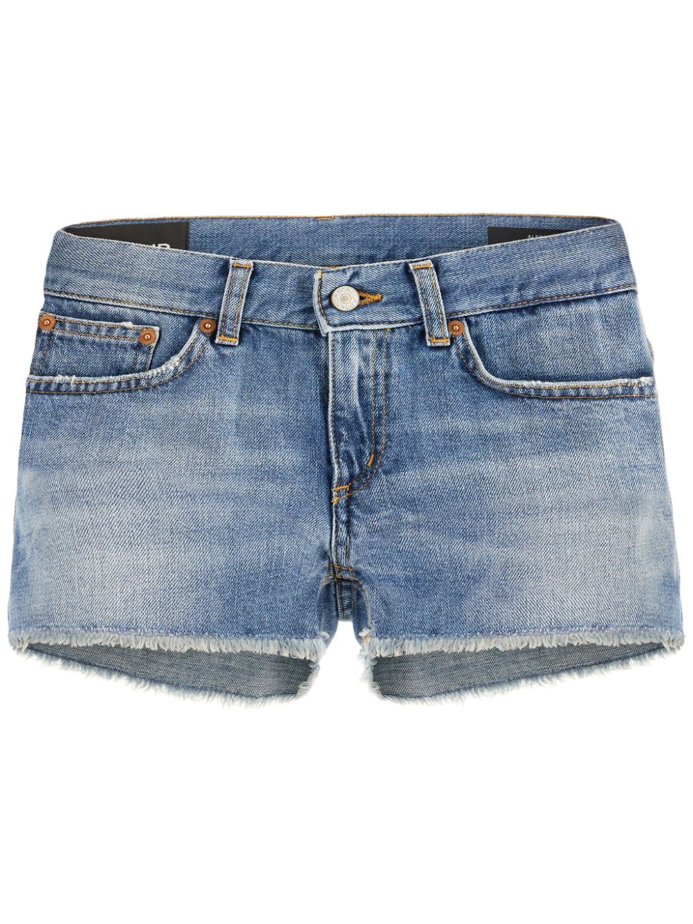 logo-plaque denim shorts