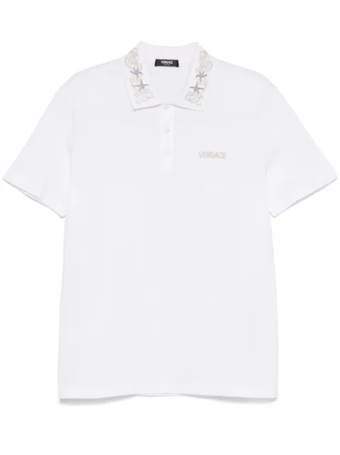 Versace logo-embroidered polo shirt