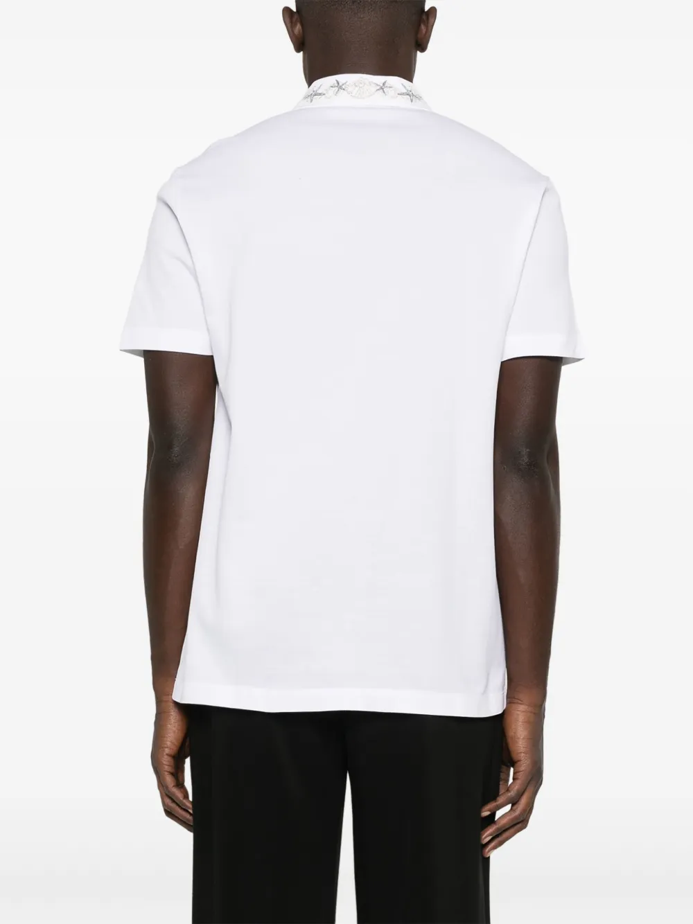 Versace Poloshirt met geborduurd logo Wit