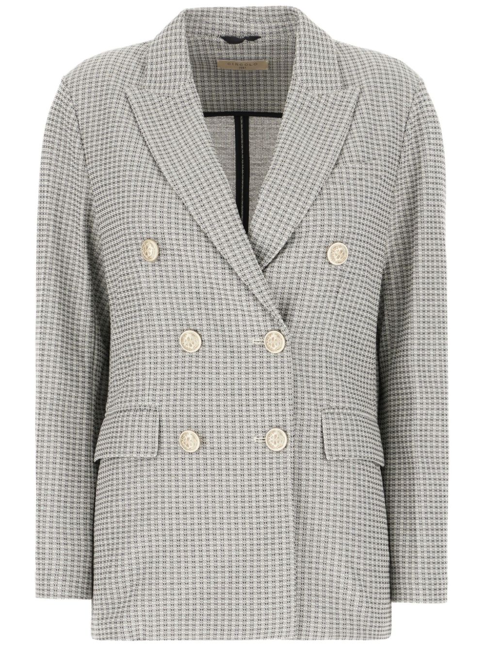 check-pattern blazer