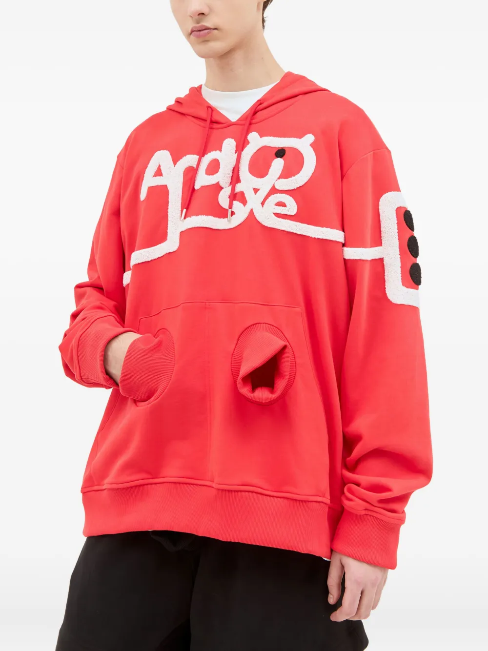 Walter Van Beirendonck graphic-print pocket hoodie - レッド Walter Van Beirendonck graphic-print pocket hoodie - レッド