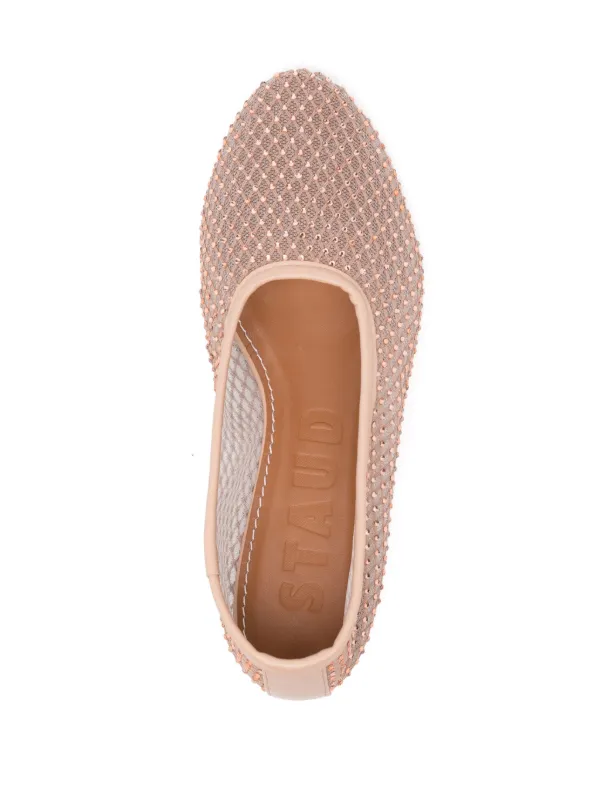 【関税込み】Staud レッド Alba フラットシューズ STAUD Alba leather ballet flats | NET-A-PORTER