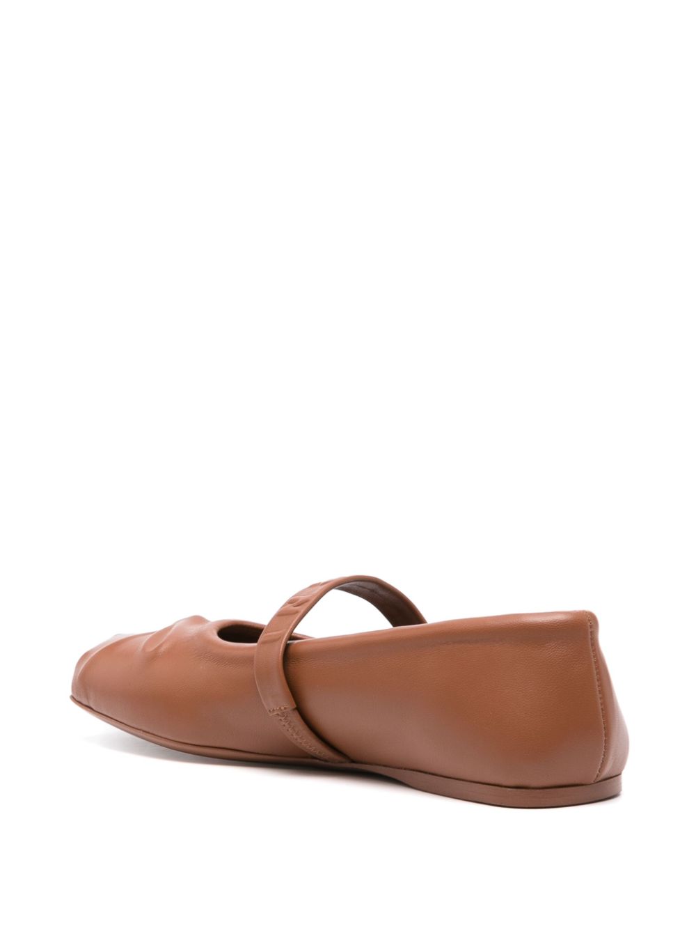 Marni logo-embossed ballet flats Brown