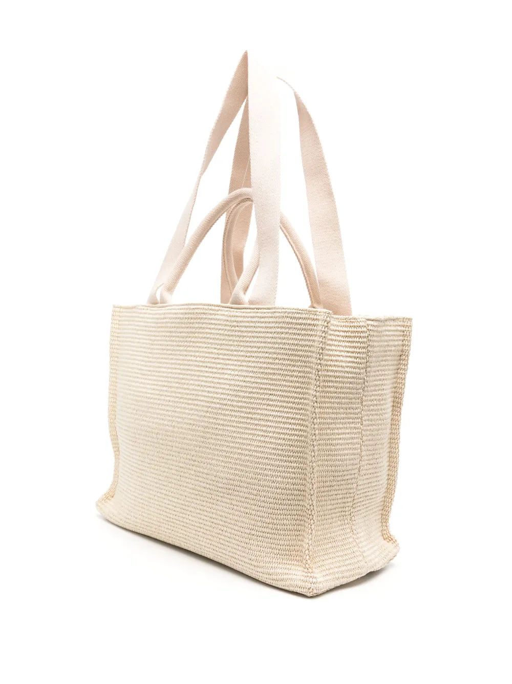 Shop Marni Logo-embroidered Tote Bag In Nude