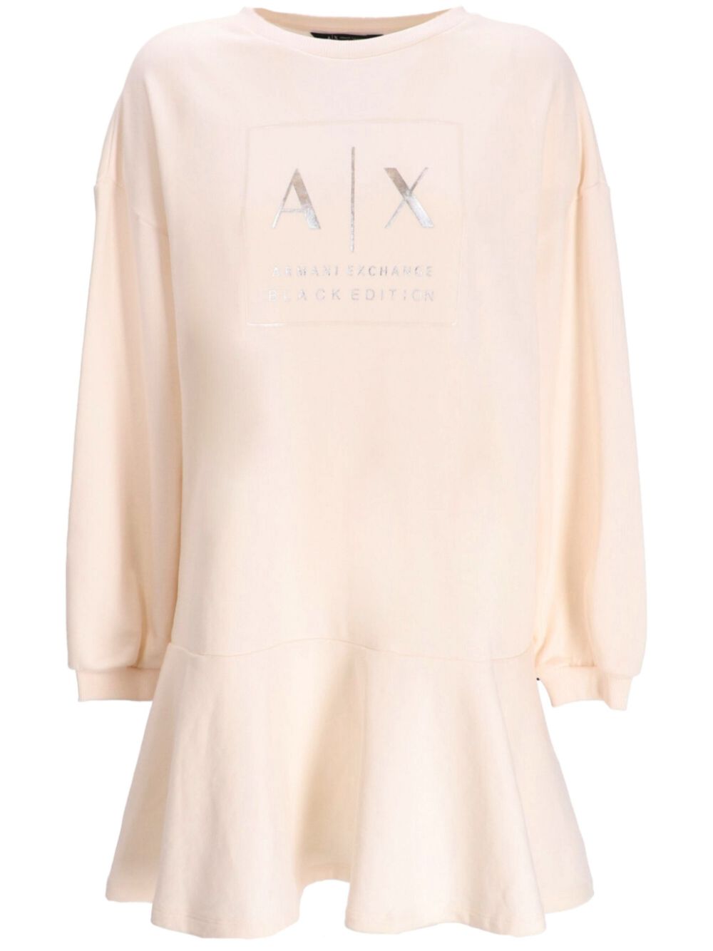 Armani Exchange logo-print jersey dress - White