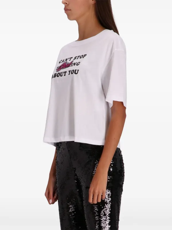 Armani Exchange slogan-print Cotton T-shirt | White | FARFETCH