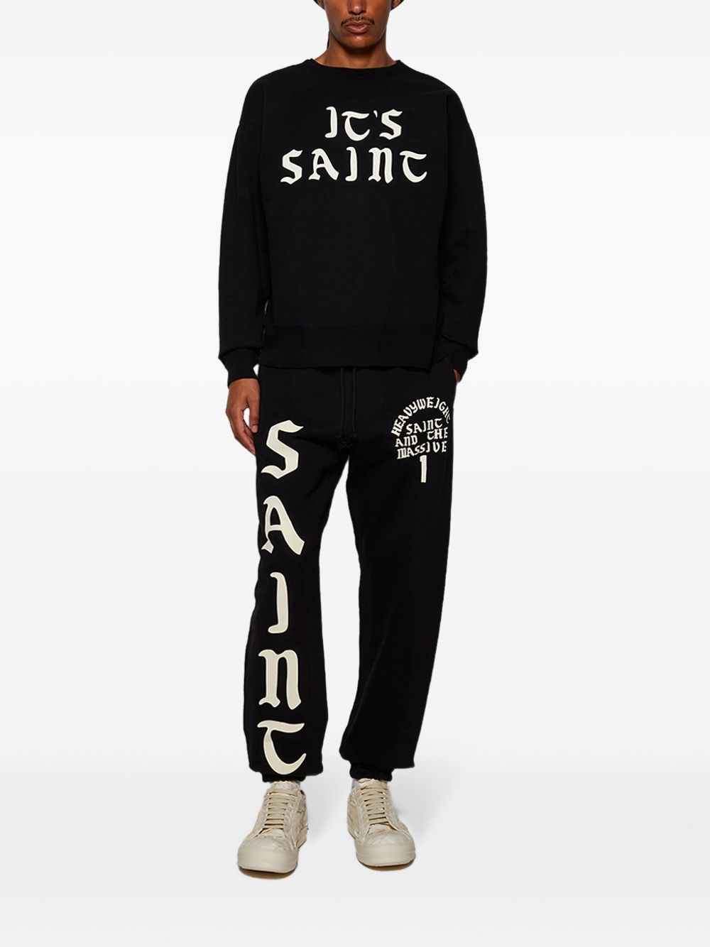 SAINT MXXXXXX Sweater met logoprint - Zwart