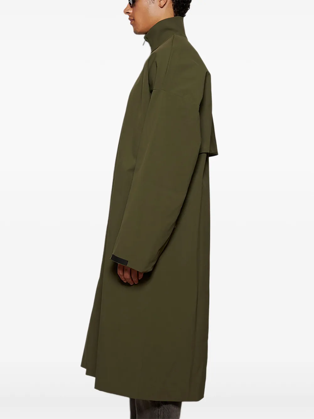 FEAR OF GOD ESSENTIALS Trenchcoat met enkele rij knopen Groen