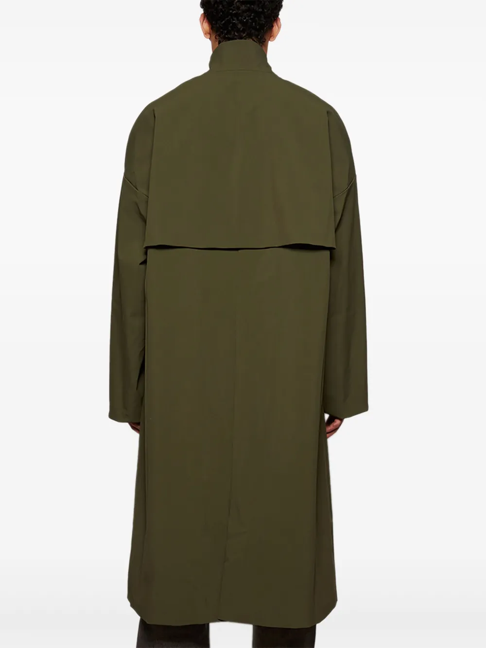 FEAR OF GOD ESSENTIALS Trenchcoat met enkele rij knopen Groen