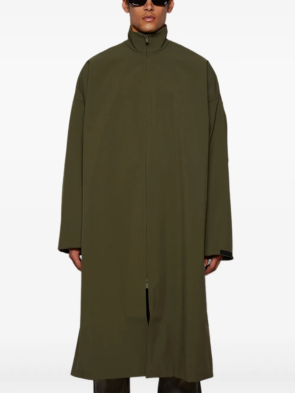 FEAR OF GOD ESSENTIALS Trenchcoat met enkele rij knopen Groen