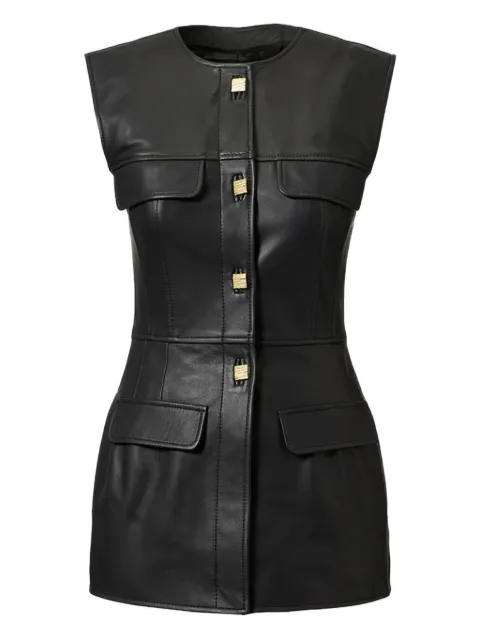 TOVE Gia buttoned leather blouse