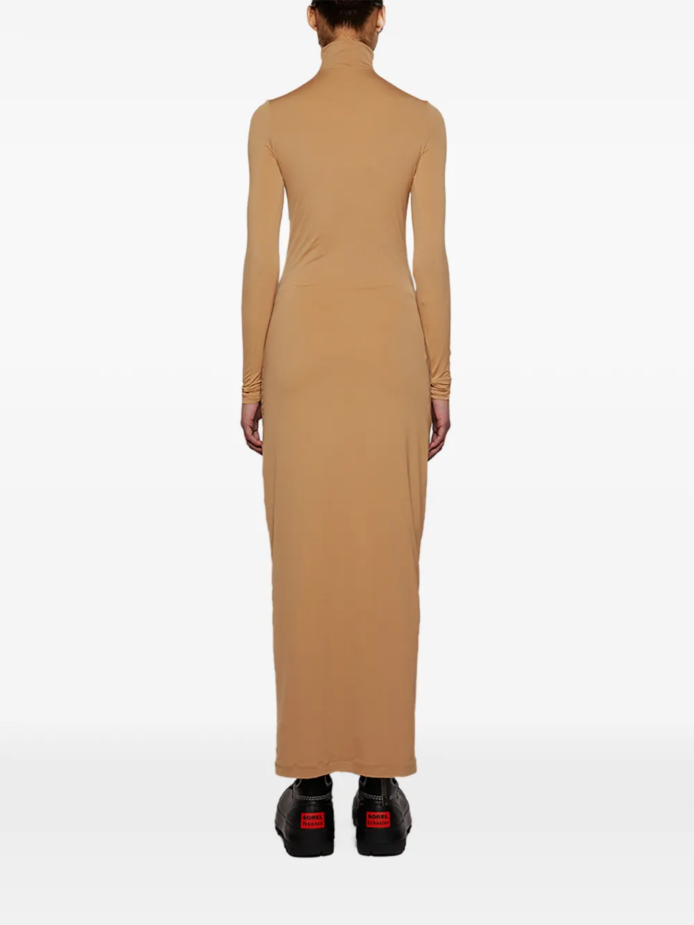 WARDROBE.NYC Maxi-jurk met lange mouwen Beige